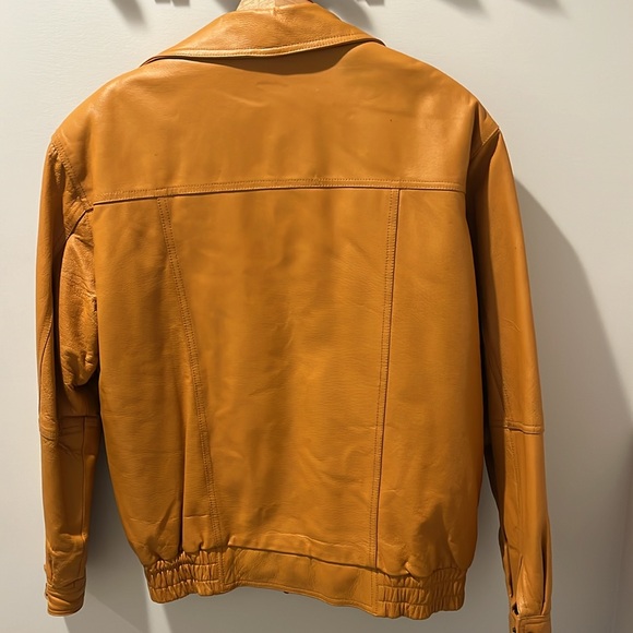 Men’s fur lined bomber leather jacket from Mexico - Picture 2 of 3